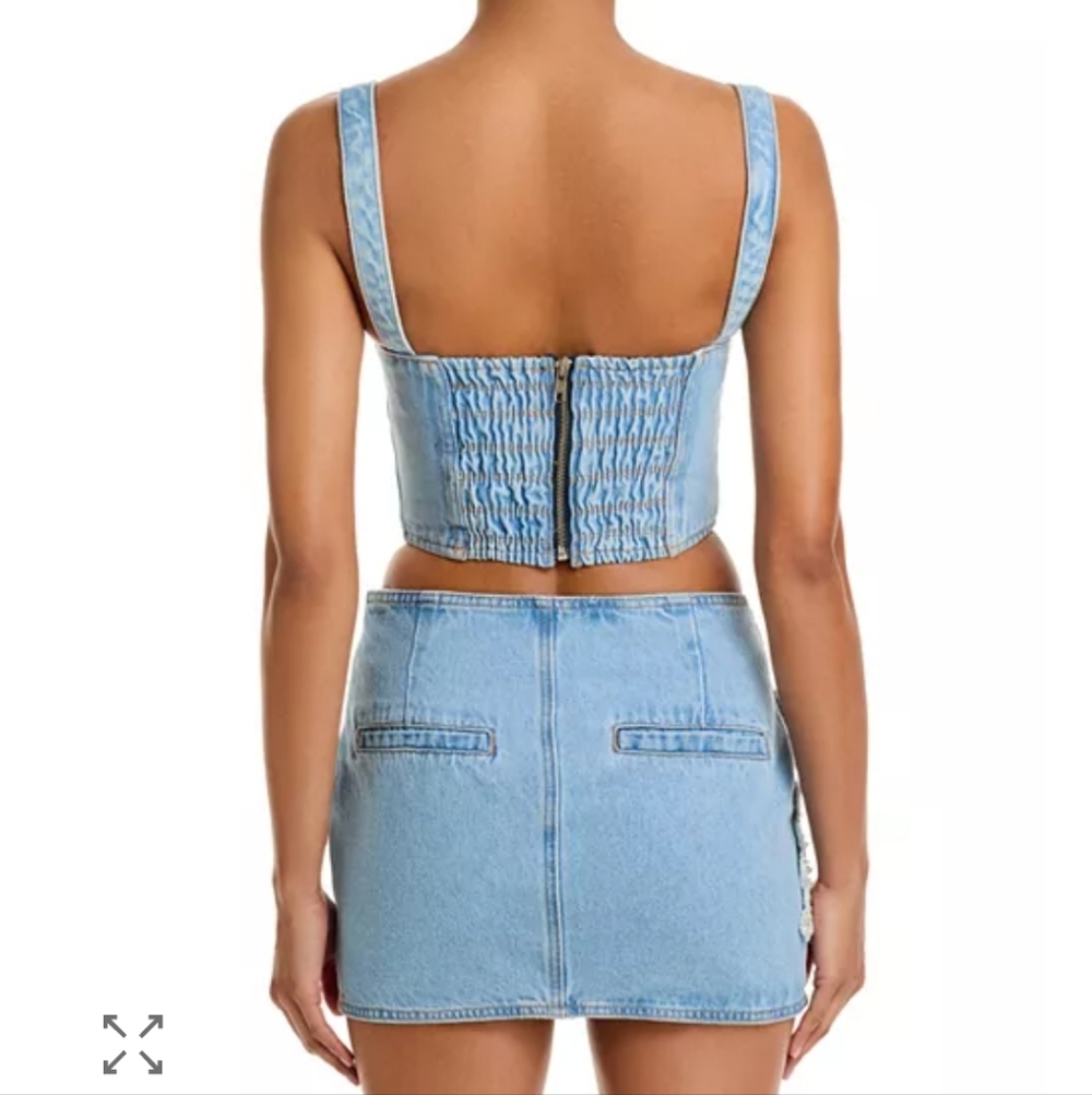 NEW PatBO Camila Coelho Denim Top - Picture 4 of 14